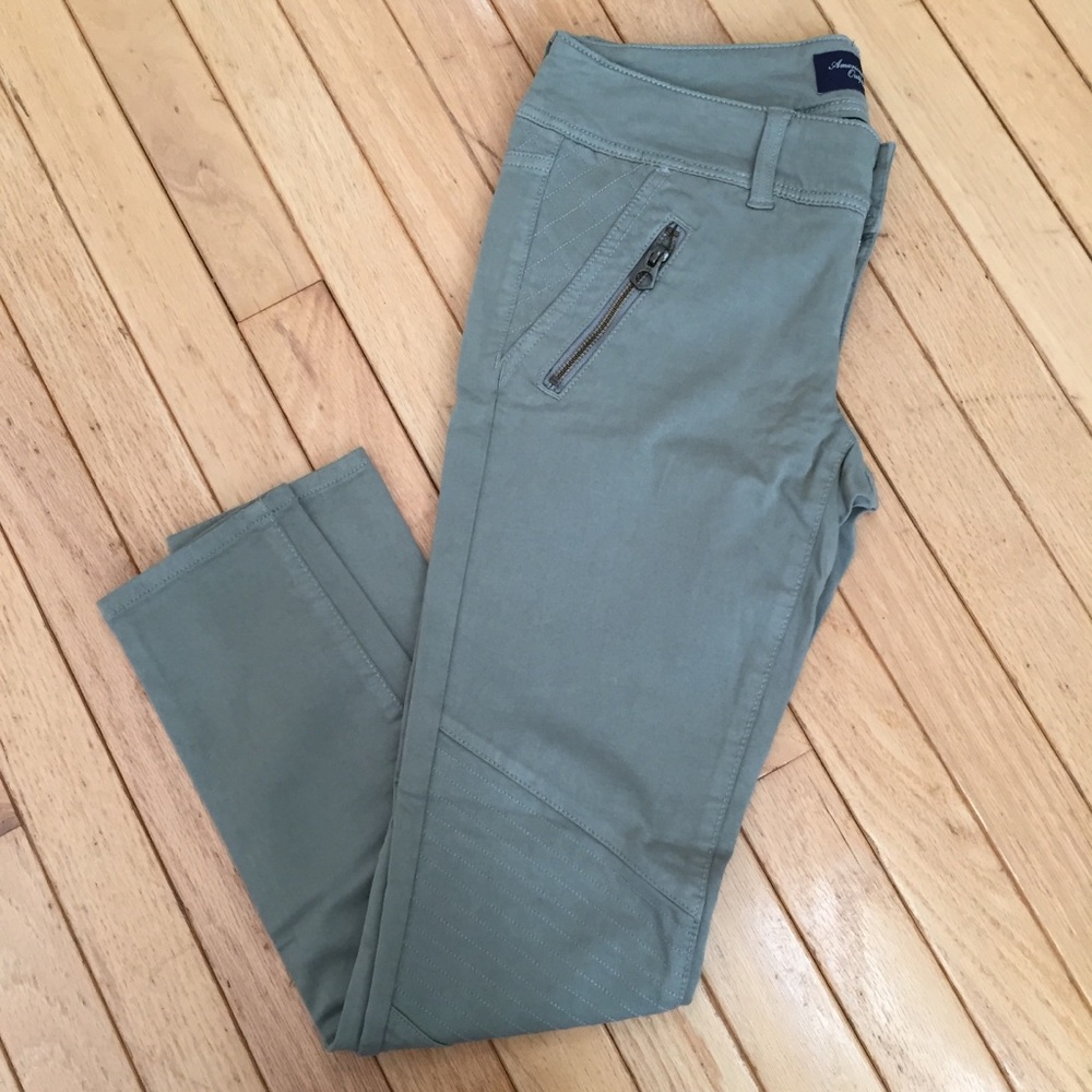 American Eagle Olive Moto Pants Size 4